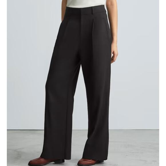 NWT Everlane The Way High Drape Pant in Black - Picture 2 of 15